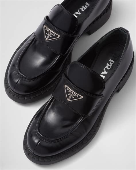 prada brushed leather loafers mens|Prada patent leather loafers women's.